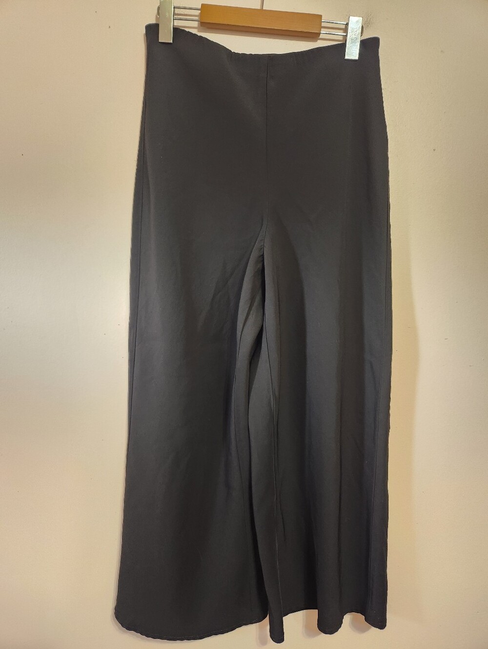 House of Harlow 1960 Black Wide Leg Cropped Pants Viscose High Rise Size 10